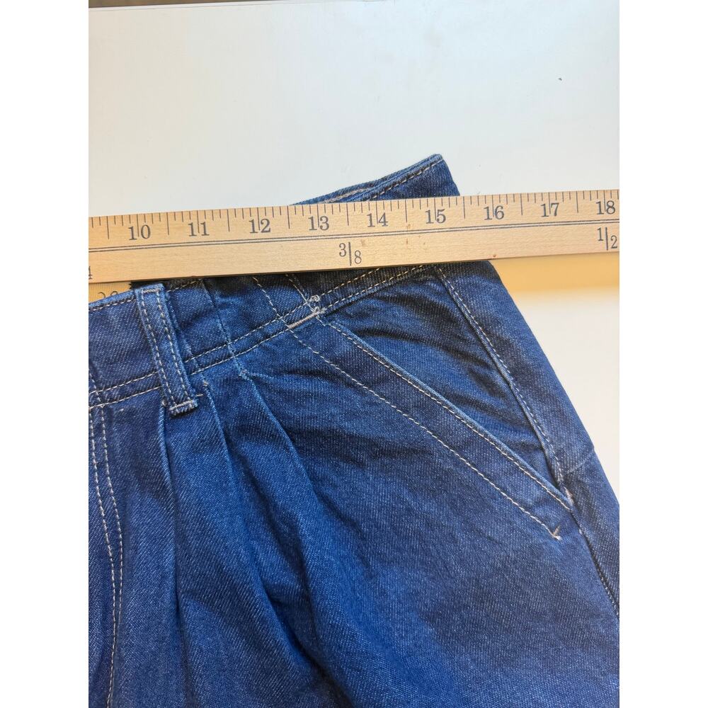 Free People Equinox Denim Trousers Size 28 Wide Leg Jeans Blue Slouchy Pleated - Picture 11 of 16